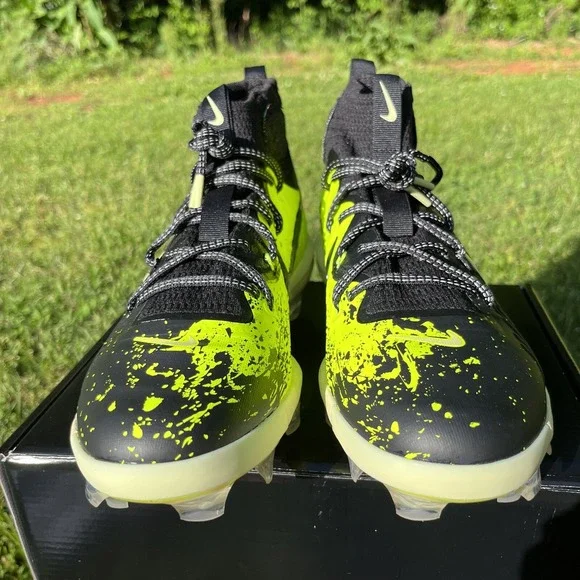 Nike Alpha Huarache NXT MCS All Star Black/Lime/Volt Baseball‎ Cleats Size 10.5